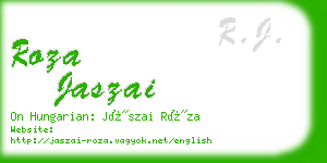 roza jaszai business card